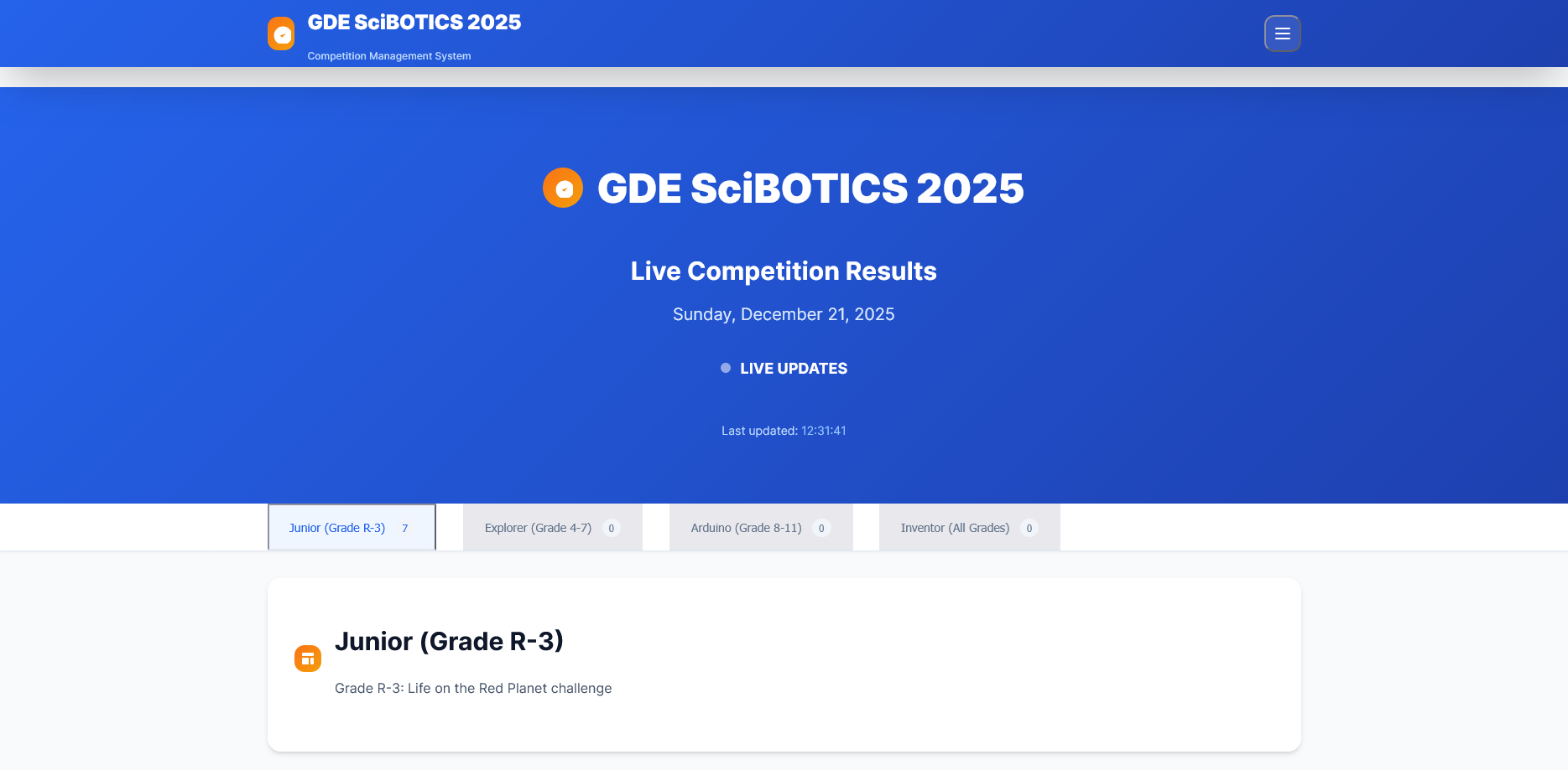 GDE Sci-BOTICS Competetion System